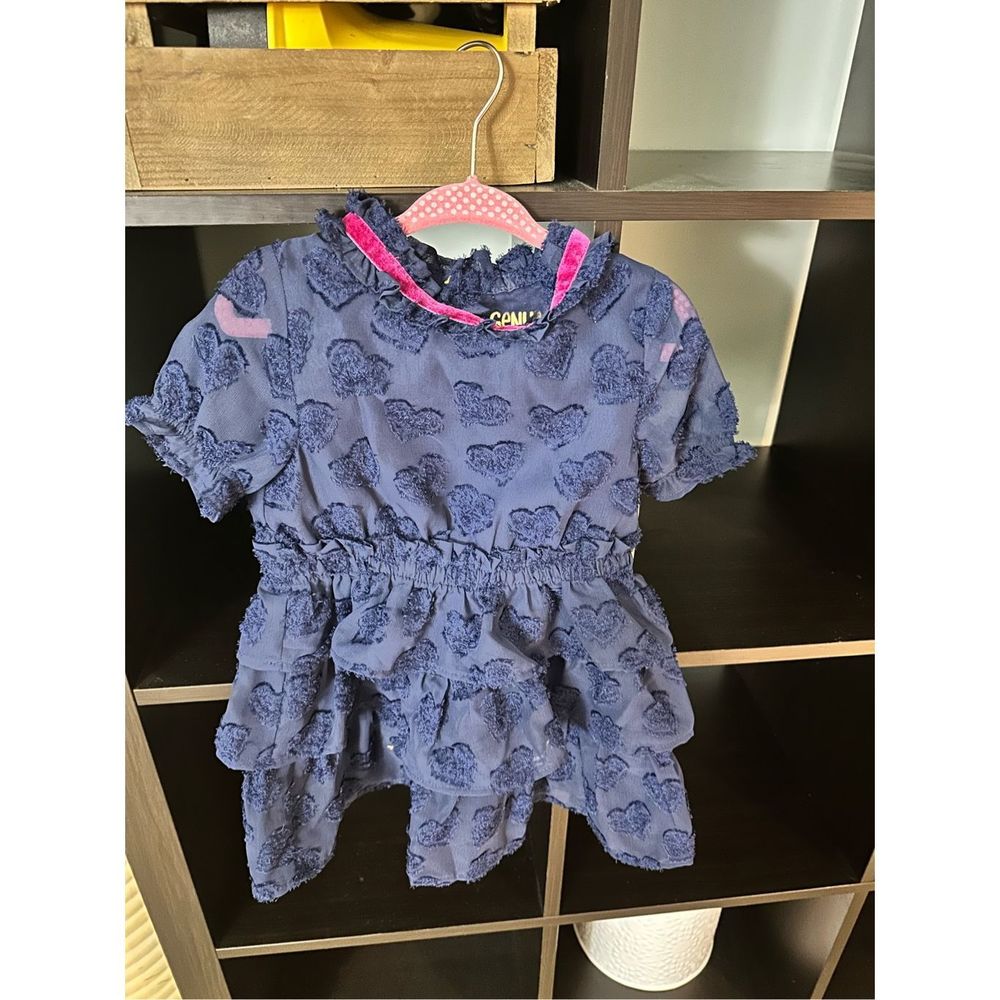 Oshkosh girls blue dress with hearts size 2T